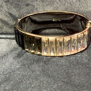 Swarovski bangle bracelet with clear and black crystals